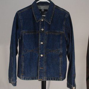 MARITHE FRANCOIS GIRAUD JEAN JACKET BLUE VINTAGE THICK DENIM SIZE L
